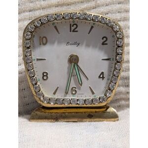Bradley Gold Crystal Accent Table Clock - Gold